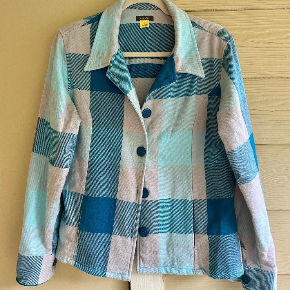 Cabela's Turquoise Chunk Flannel (NWOT)